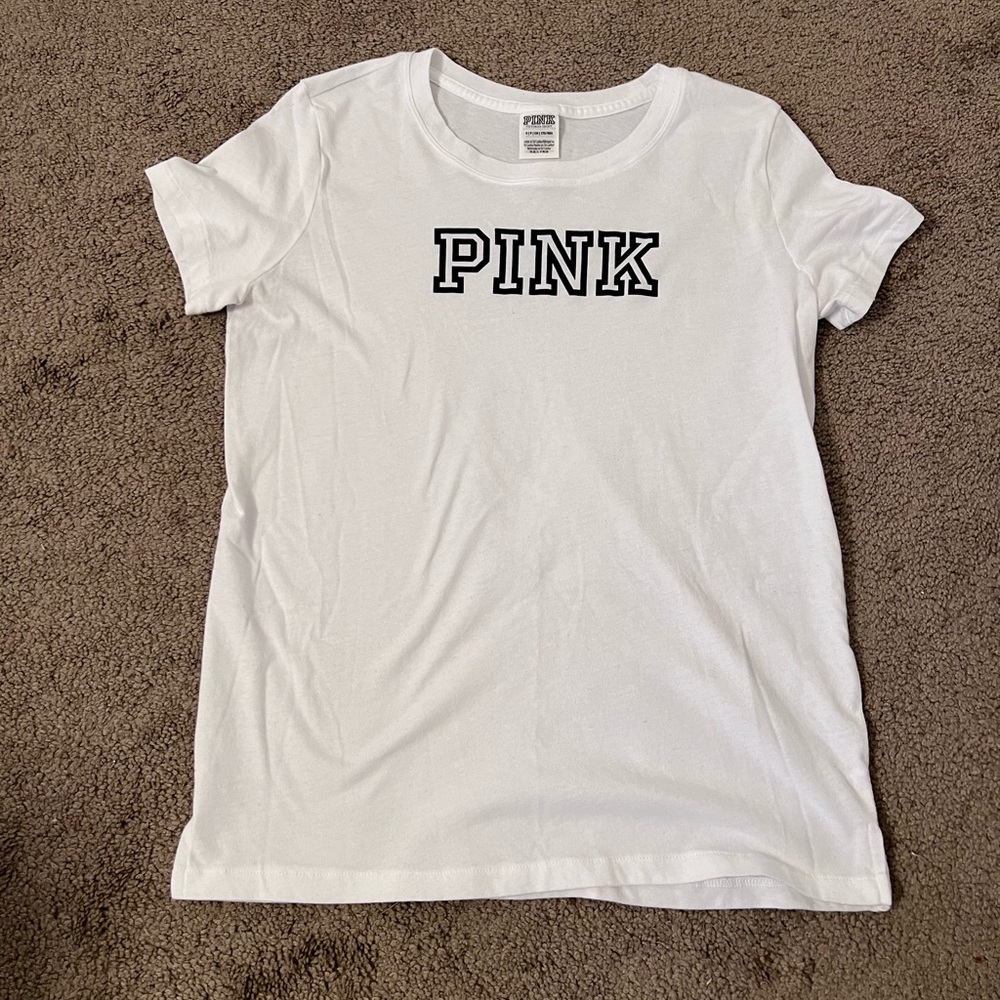 White VS PINK Crew Neck Tee